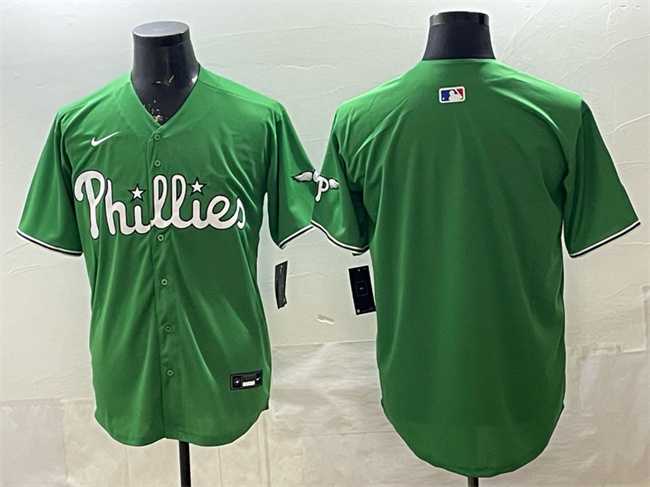 Men%27s Philadelphia Phillies Blank Green Limited Stitched Jersey