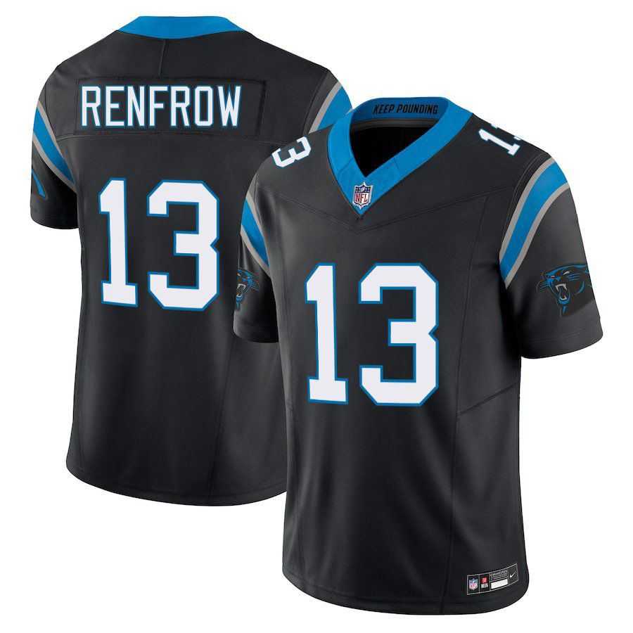 Men & Women & Youth Carolina Panthers #13 Hunter Renfrow Black Limited Stitched Jersey