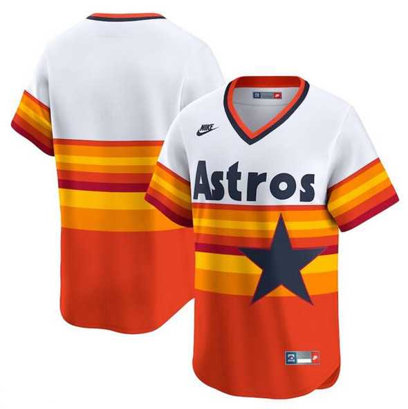 Men%27s Houston Astros White Throwback Cooperstown Collection Limited Stitched Jersey Dzhi