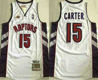 Men%27s Toronto Raptors #15 Vince Carter White 2000 Hardwood Classics Soul AU Throwback Jersey