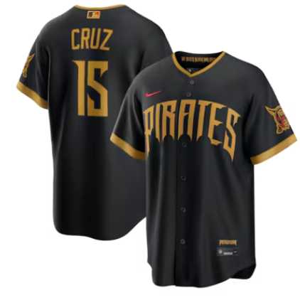 Men%27s Pittsburgh Pirates #15 Oneil Cruz Black 2026 City Connect Stadium Jersey