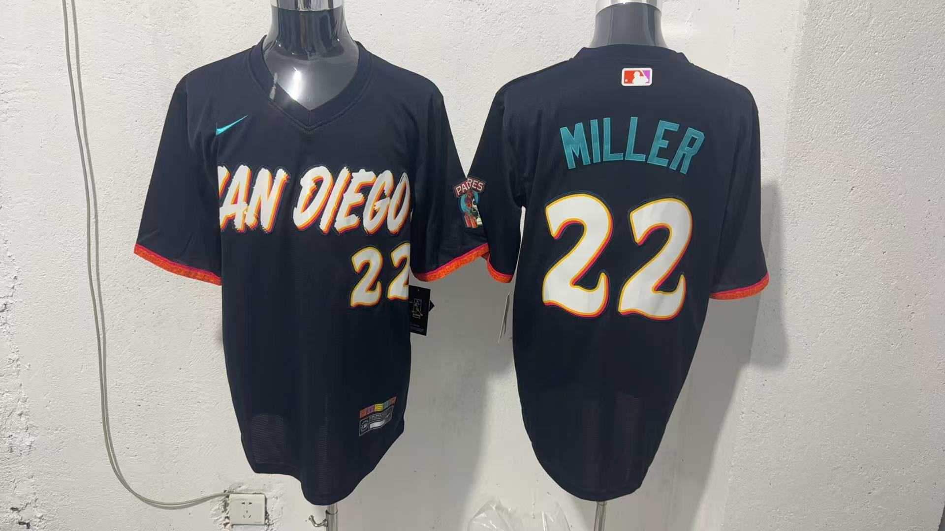 Men%27s San Diego Padres #22 Mason Miller Black 2026 City Connect Stadium Jersey
