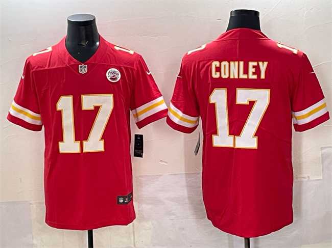 Men%27s Kansas City Chiefs #17 Chris Conley Red Vapor Untouchable Limited Stitched Jersey
