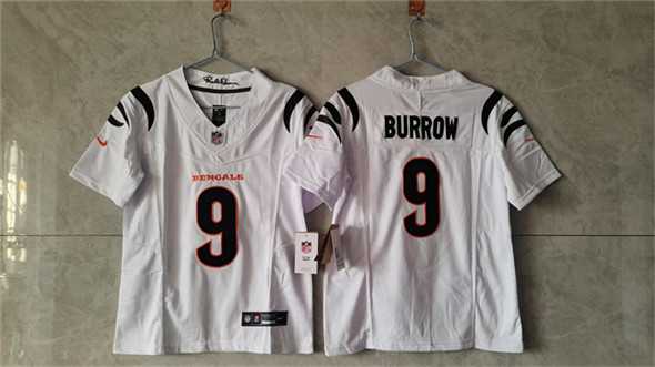 Women%27s Cincinnati Bengals #9 Joe Burrow White F.U.S.E. Vapor Stitched Jersey