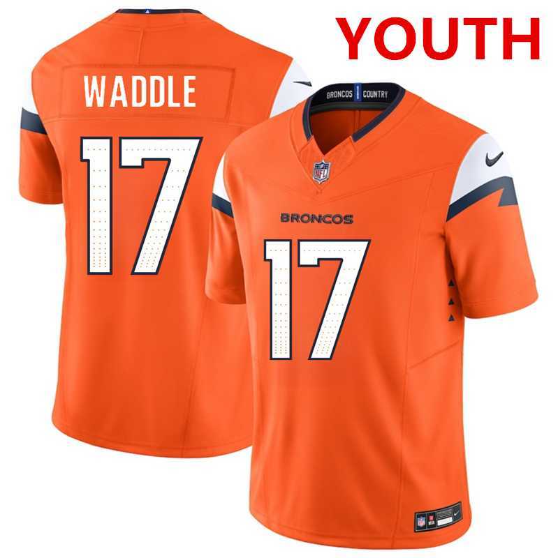 Youth Denver broncos #17 Jaylen Waddle orange 2026 f.u.s.e. vapor limited stitched jersey Dzhi