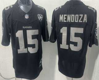 Men%27s Las Vegas Raiders #15 Fernando Mendoza Limited Black Fashion FUSE Vapor Jersey