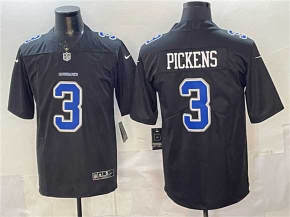 Men%27s Dallas Cowboys #3 George pickens Black Fashion Vapor Untouchable Limited Stitched Jersey