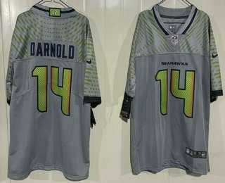 Men%27s Seattle Seahawks #14 Sam Darnold Limited Gray Rivalries Vapor Jersey