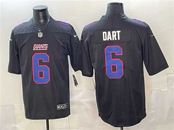 Men%27s New York Giants #6 Jaxson Dart Black Fashion Vapor Untouchable Limited Stitched Jersey