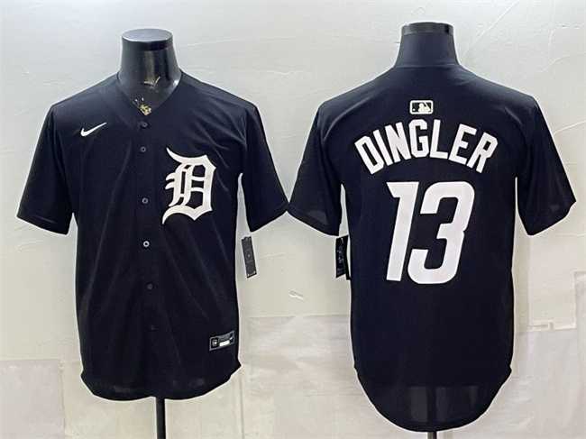 Men%27s Detroit Tigers #13 Dillon Dingler Black Limited Stitched Jersey