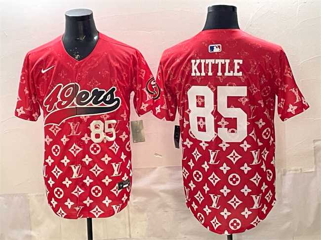 Men%27s San Francisco 49ers #85 George kittle Red Limited Stitched Baseball Jersey