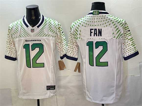 Men%27s Seattle Seahawks #12 Fan White 2025 F.U.S.E. %27Rivalries%27 Vapor Untouchable Limited Stitched Jersey