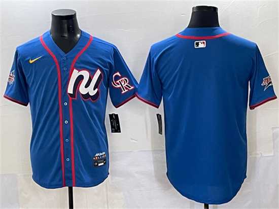 Men%27s National League Colorado Rockies Blank Blue 2025 All-Star Edition Limited Stitched Jersey
