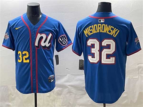Men%27s National League #32 Jacob Misiorowski Blue 2025 All-Star Edition Limited Stitched Jersey
