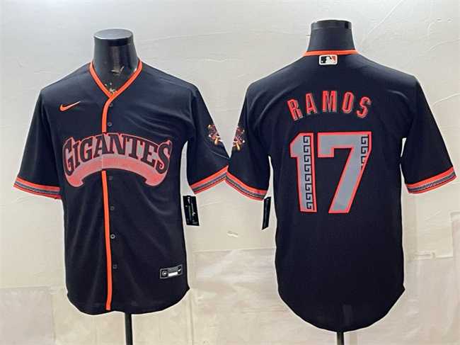Men%27s San Francisco Giants #17 Heliot Ramos Black 2026 Alternate Stadium Stitched Jersey Dzhi
