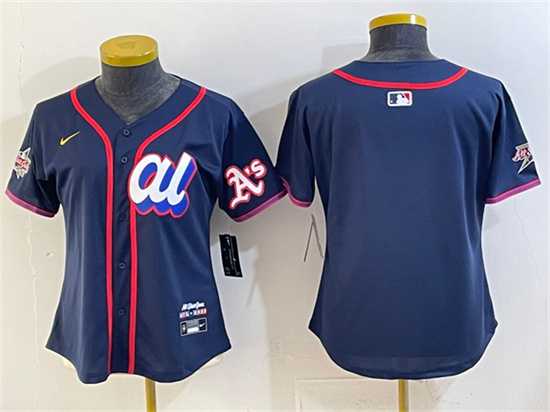 Women%27s American League Oakland Athletics Blank Navy 2025 All-Star Edition Limited Stitched Jersey(Run Small)