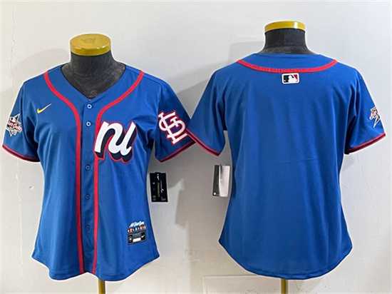 Women%27s National League St. Louis Cardinals Blank Blue 2025 All-Star Edition Limited Stitched Jersey(Run Small)