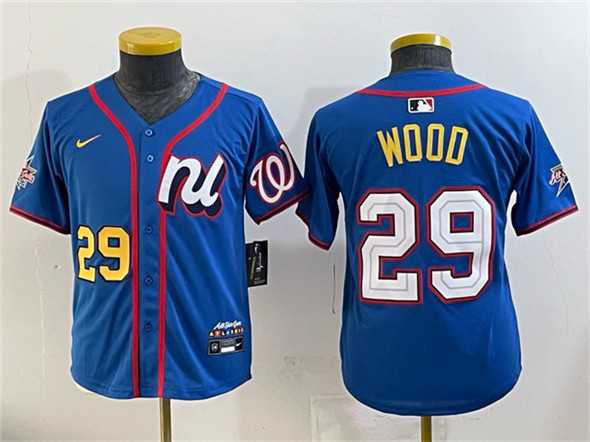Women%27s National League #29 James Wood Blue 2025 All-Star Edition Limited Stitched Jersey(Run Small)