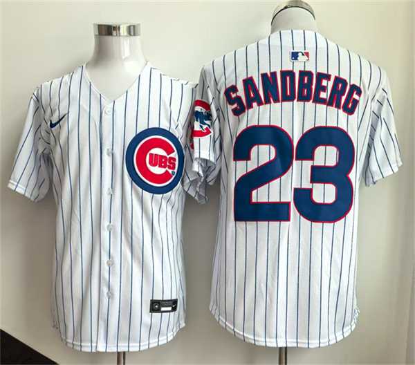 Men%27s Chicago Cubs #23 Ryne Sandberg White Limited Stitched Jersey
