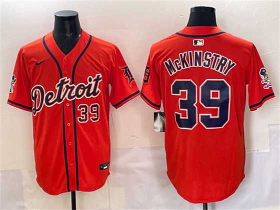 Men%27s Detroit Tigers #39 Zach McKinstry Orange With Patch Vapor Premier Limited Stitched Jersey