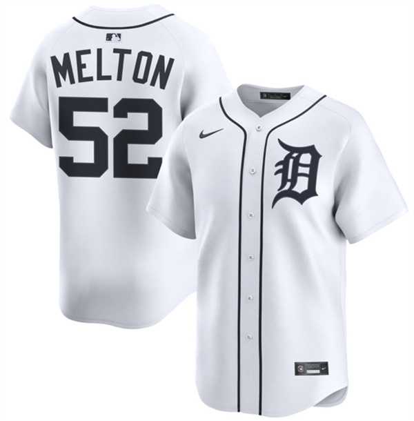 Men%27s Detroit Tigers #52 Troy Melton White 2024 Home Limited Stitched Jersey Dzhi