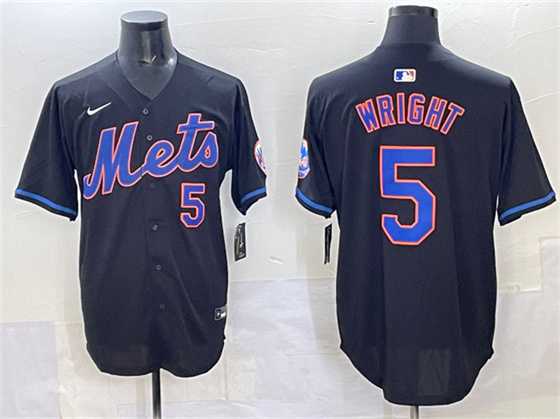Men%27s New York Mets #5 David Wright Black Limited Stitched Jersey