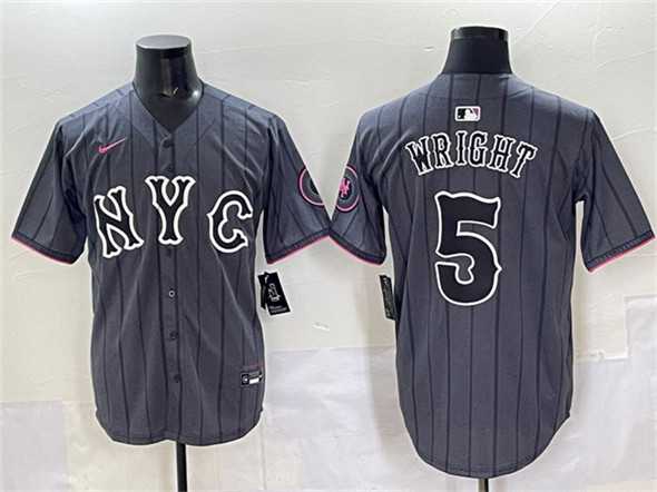 Men%27s New York Mets #5 David Wright Navy City Connect Stitched Jersey