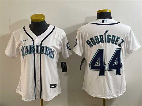 Youth Seattle Mariners #44 Julio Rodriguez White Cool Base Stitched Jersey