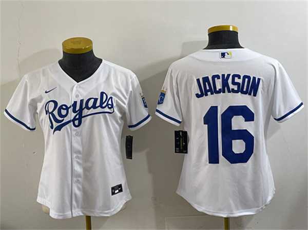 Women%27s Kansas City Royals #16 Bo Jackson White Cool Base Stitched Jersey