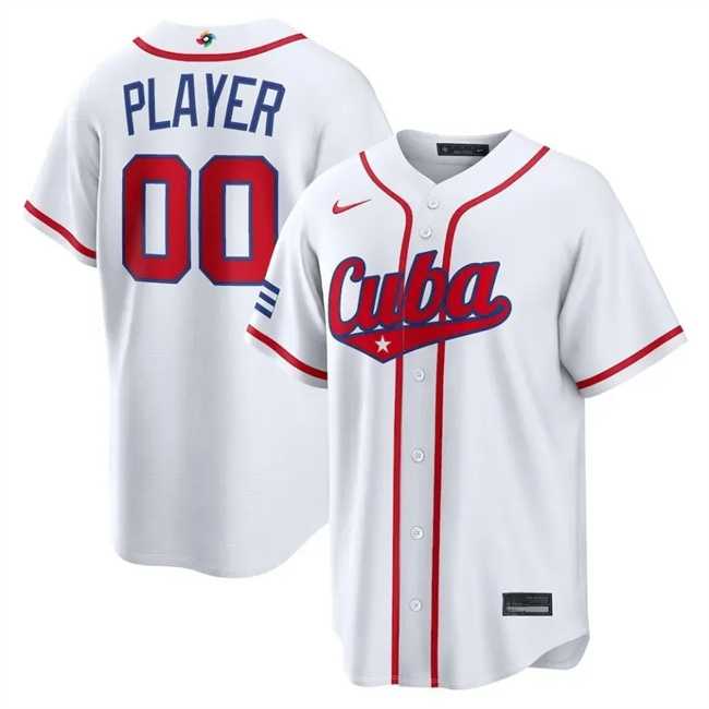 Men%27s Cuba Baseball ACTIVE PLAYER Custom White 2026 World Baseball Classic Home Stadium Stitched Jersey
