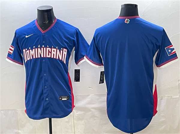 Men%27s Dominican Republic Baseball Blank Royal 2026 World Baseball Classic Stadium Stitched Jersey