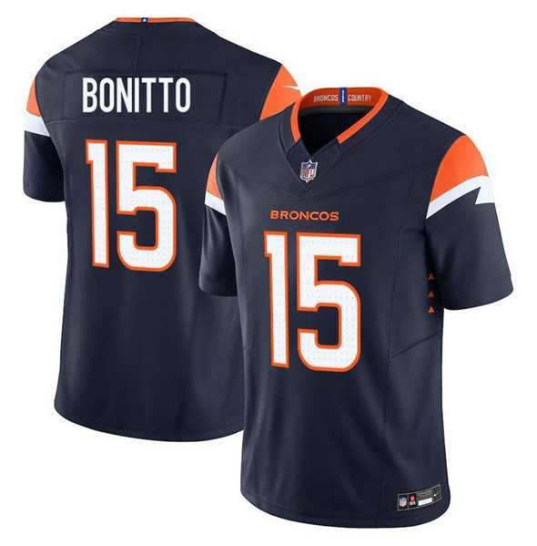 Men & Women & Youth Denver Broncos #15 Nik Bonitto Navy F.U.S.E. Vapor Limited Stitched Jersey