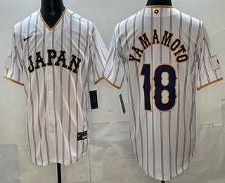 Men%27s Japan #18 Yoshinobu Yamamoto White 2026 World Baseball Classic Cool Base Jersey