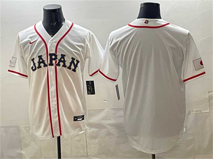 Men%27s Japan Baseball Blank White 2026 World Baseball Classic Home Stadium Stitched Jersey
