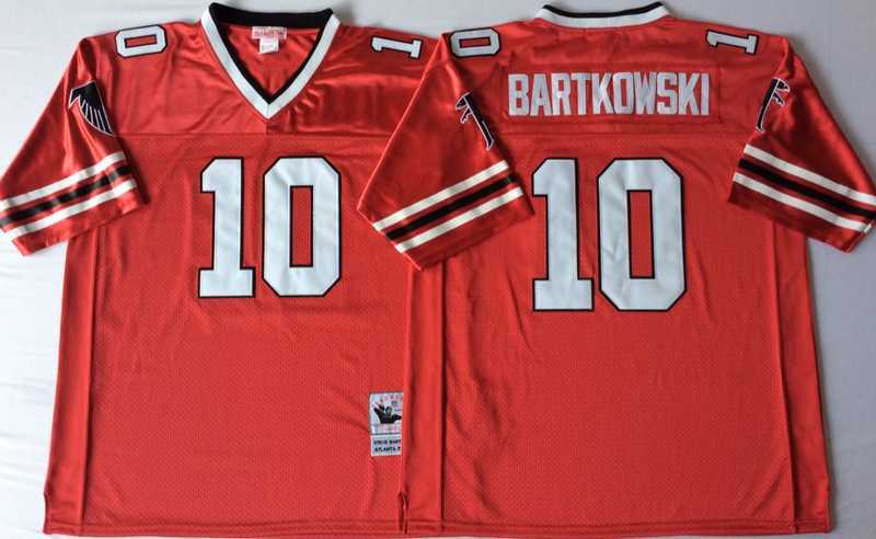 Men%27s Atlanta Falcons #10 Steve Bartkowski Red Throwback Stitched Football Jersey