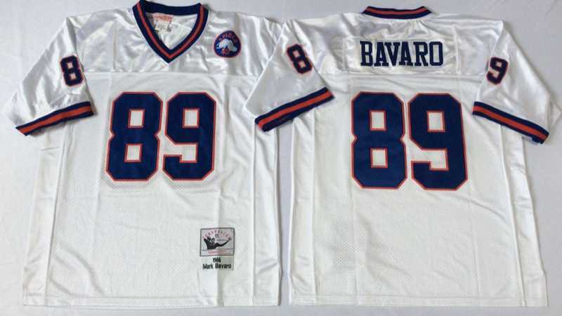 Men%27s New York Giants #89 Mark Bavaro White Throwback Stitched Football Jersey