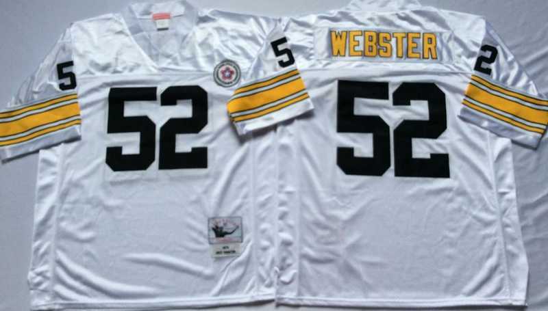 Men%27s Pittsburgh Steelers #52 Mike Webster White Throwback Stitched Football Jersey