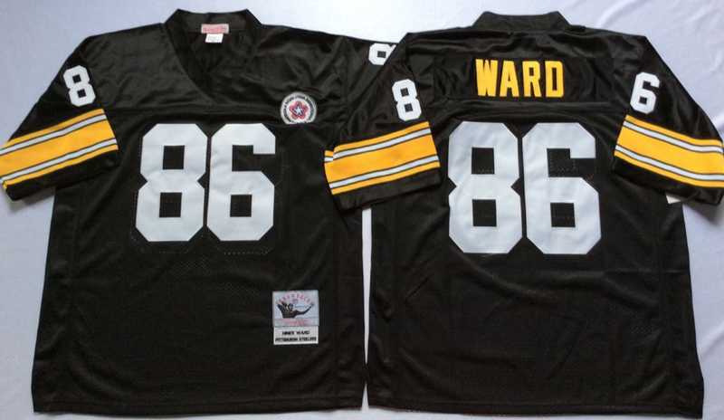 Men%27s Pittsburgh Steelers #86 Hines Ward Black Throwback Stitched Football Jersey