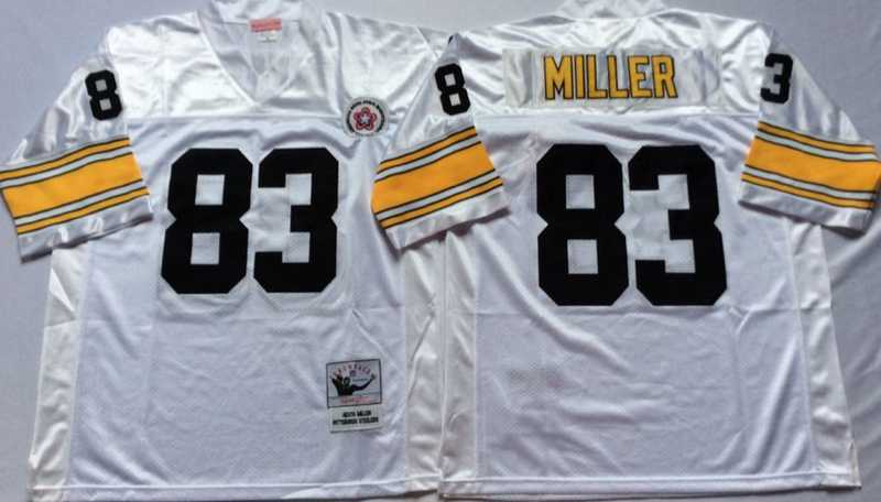 Men%27s Pittsburgh Steelers #83 Heath Miller White Throwback Stitched Football Jersey