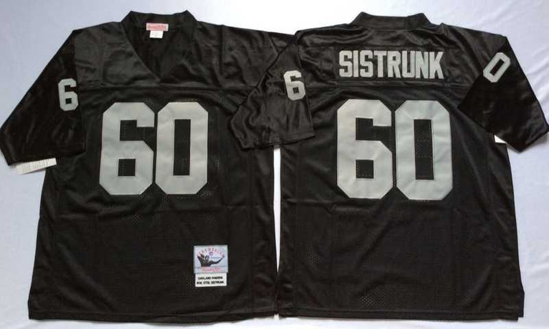 Men%27s Raiders #60 Otis Sistrunk Black Throwback Stitched Football Jersey