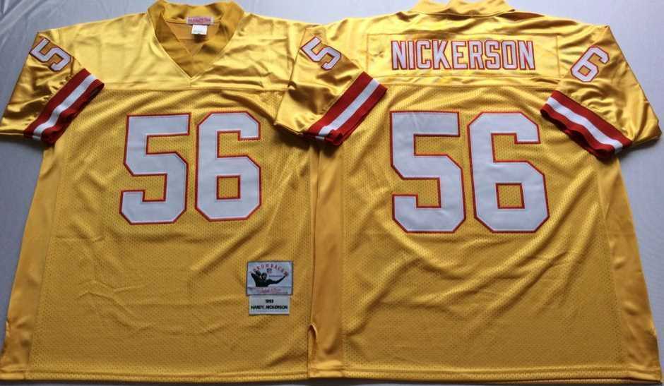 Men%27s Tampa Bay Buccaneers #56 Hardy Nickerson Yellow Throwback Stitched Football Jersey
