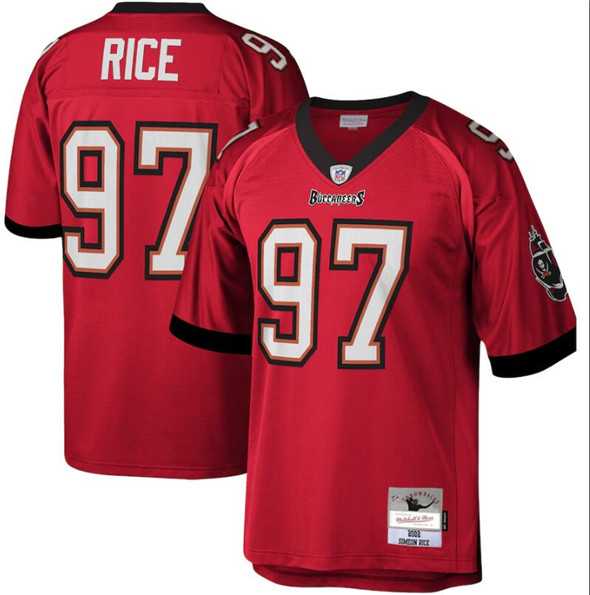 Men%27s Tampa Bay Buccaneers #97 Simeon Rice Red Throwback Stitched Football Jersey Dzhi