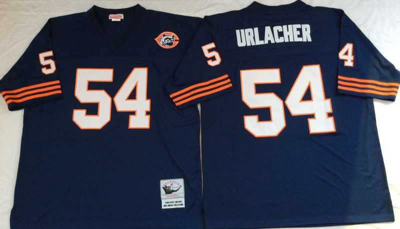 Men%27s Chicago Bears #54 Brian Urlacher Navy Throwback Stitched Football Jersey
