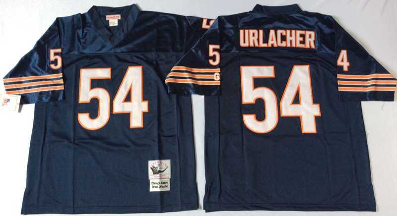 Men%27s Chicago Bears #54 Brian Urlacher Navy 1985 Throwback Jersey