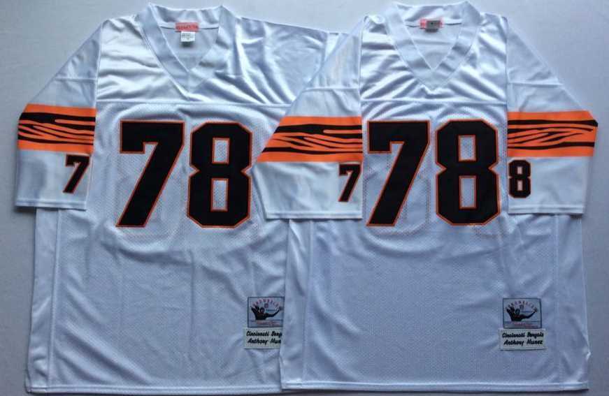 Men%27s Cincinnati Bengals #78 Anthony Munoz White Throwback Stitched Football Jersey