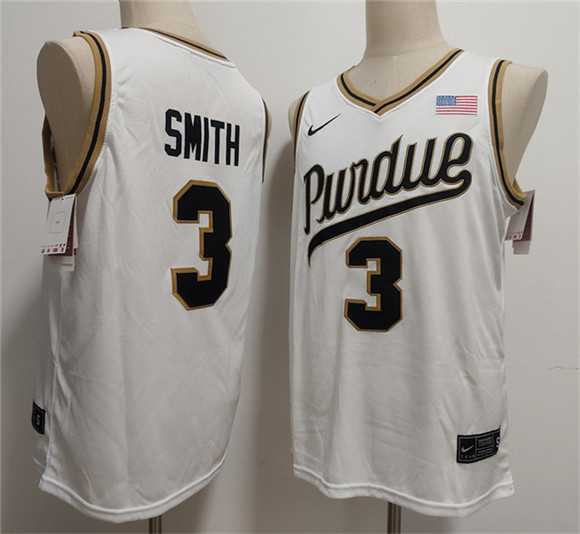 Men%27s Purdue Boilermakers #3 Braden Smith White 2026 Vapor Limited Stitched Jersey
