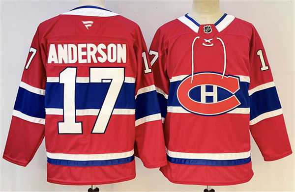 Men%27s Montreal Canadiens #17 Josh Anderson Red 2024-25 Stitched Jersey