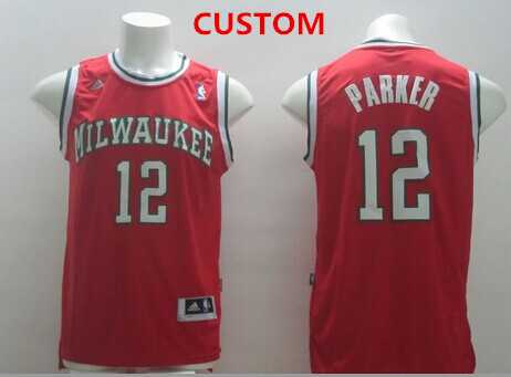 Men%27s Milwaukee bucks Custom revolution 30 swingman red jersey