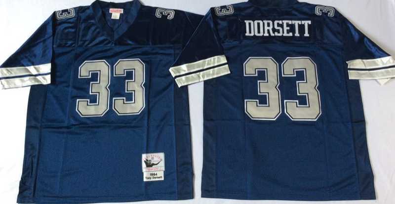 Men%27s Dallas Cowboys #33 Tony Dorsett Navy Throwback Stitched Football Jersey