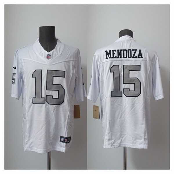 Men%27s Las Vegas Raiders #15 Fernando Mendoza White 2026 F.US.E. Draft Color Rush Vapor Untouchable Limited Stitched Jersey